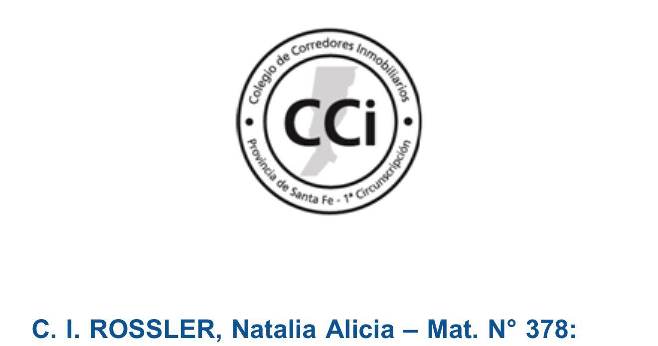 Credencial CCI de Natalia Alicia Rossler, matrícula 378